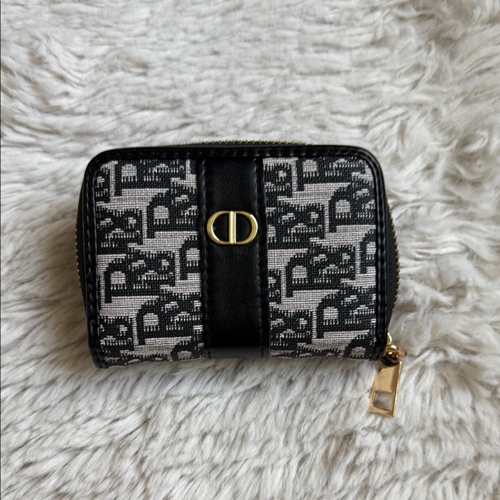 CDC Black and Gray Wallet with Gold Logo